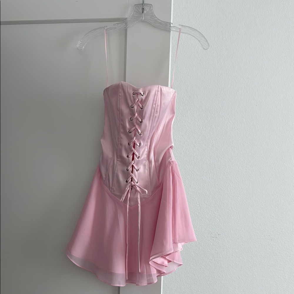 Superdown Pink Strapless Dress